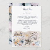 熱帯ビーチ海シェルサンキューカード サンキューカード (正面/裏面)