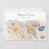 熱帯ビーチ海シェルリハーサルディナーカード サンキューカード (正面)