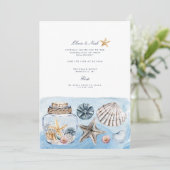 熱帯ビーチ海シェル婚約招待状 招待状 (スタンド正面)