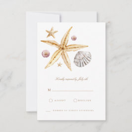 熱帯ビーチ海シェルRSVPカード 出欠カード