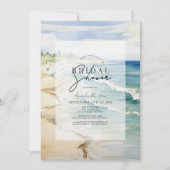 熱帯ビーチ海シーブライダルシャワー 招待状 (正面)
