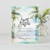 熱帯ビーチ海スウィート16パーティの招待状 招待状 (スタンド正面)