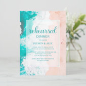 熱帯ビーチ海ターコイズティール（緑がかった色）リハーサル 招待状 (スタンド正面)