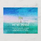 熱帯ビーチ海パームツリームービングアナウンス ポストカード (正面)