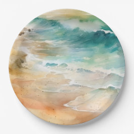 熱帯ビーチ海砂海海岸 ペーパープレート