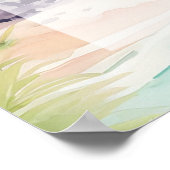 熱帯ビーチ海結婚の歓迎看板ポスター ポスター (角)