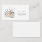 熱帯ビーチ海結婚シェル詳細 エンクロージャーカード (正面/裏面)