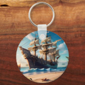 熱帯ビーチ海賊船 キーホルダー (裏面)
