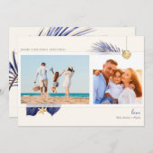 熱帯ビーチ海軍と金ゴールド緑2 – 写真 シーズンカード (正面/裏面)