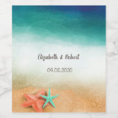 熱帯ビーチ海魚 ワインラベル (シングルラベル)