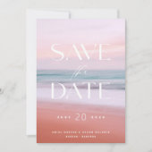 熱帯ビーチ目的地の結婚式の日付を保存 招待状 (正面)