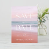 熱帯ビーチ目的地の結婚式の日付を保存 招待状 (スタンド正面)