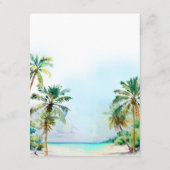 熱帯ビーチ目的地の結婚式詳細 エンクロージャーカード (裏面)