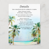 熱帯ビーチ目的地の結婚式詳細 エンクロージャーカード (正面)