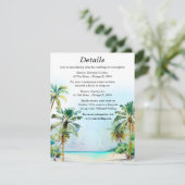 熱帯ビーチ目的地の結婚式詳細 エンクロージャーカード (スタンド正面)