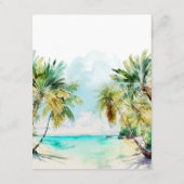 熱帯ビーチ目的地の結婚式詳細 エンクロージャーカード (裏面)