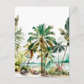 熱帯ビーチ目的地の結婚式詳細 エンクロージャーカード (裏面)