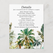 熱帯ビーチ目的地の結婚式詳細 エンクロージャーカード (正面)