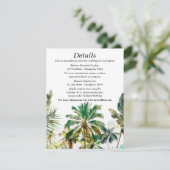 熱帯ビーチ目的地の結婚式詳細 エンクロージャーカード (スタンド正面)