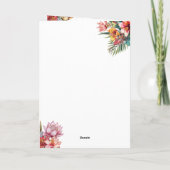 熱帯ビーチ目的地ウェディングパスポートQRコード 招待状 (裏面)