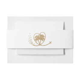 熱帯ビーチ目的地ウェディングパームツリーハート 招待状ベリーバンド