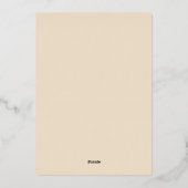 熱帯ビーチ目的地ウェディングフォイル招待状 箔招待状 (裏面)