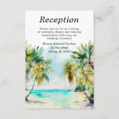 熱帯ビーチ目的地ウェディング披露宴 エンクロージャーカード (正面)