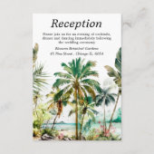 熱帯ビーチ目的地ウェディング披露宴 エンクロージャーカード (正面)