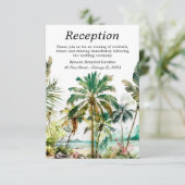 熱帯ビーチ目的地ウェディング披露宴 エンクロージャーカード (スタンド正面)