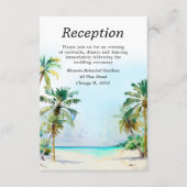 熱帯ビーチ目的地ウェディング披露宴 エンクロージャーカード (正面)