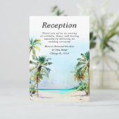 熱帯ビーチ目的地ウェディング披露宴 エンクロージャーカード (スタンド正面)