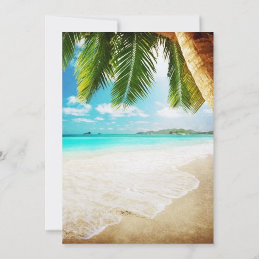 熱帯ビーチ目的地ウェディング招待状 招待状 (裏面)