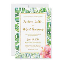 熱帯ビーチ目的地ウェディング招待状