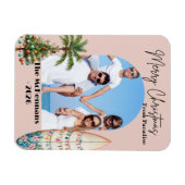 熱帯ビーチ目的地クリスマスカード マグネット (横)