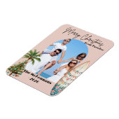 熱帯ビーチ目的地クリスマスカード マグネット (左側)