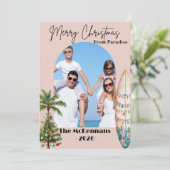 熱帯ビーチ目的地クリスマスカード 招待状 (スタンド正面)