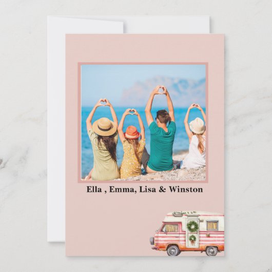 熱帯ビーチ目的地クリスマスカード 招待状 (裏面)