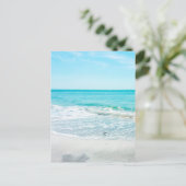 熱帯ビーチ砂海波海シェルガルフ ポストカード (スタンド正面)