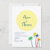 熱帯ビーチ結婚おもしろい 招待状 (正面)