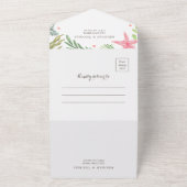 熱帯ビーチ結婚テーマQRコードRSVP オールインワン招待状 (外側)