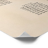 熱帯ビーチ結婚ハート13座席表 ポスター (角)