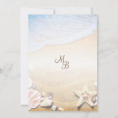 熱帯ビーチ結婚ヒトデ詳細 招待状 (裏面)