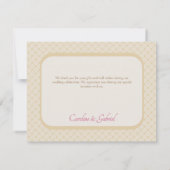 熱帯ビーチ結婚ピンク サンキューカード (裏面)