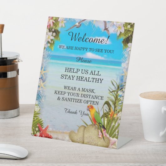 熱帯ビーチ結婚フローラの安全性 台座サイン (インサイチュ)