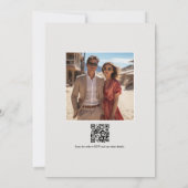 熱帯ビーチ結婚モノグラムの写真とQRコード 招待状 (裏面)