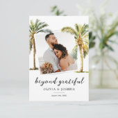 熱帯ビーチ結婚写真 サンキューカード (スタンド正面)