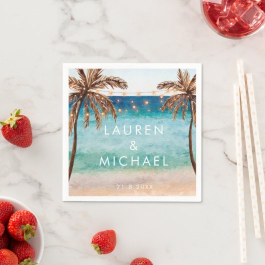 熱帯ビーチ結婚夏のナプキン スタンダードカクテルナプキン (インサイチュ)