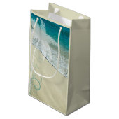 熱帯ビーチ結婚式おめでとう スモールペーパーバッグ (裏面アングル)