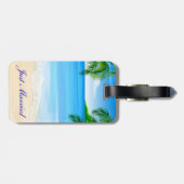熱帯ビーチ結婚式たった今結婚しました ラゲッジタグ (裏面横)