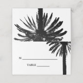 熱帯ビーチ結婚式のヤシの葉木のシルエット プレイスカード (外部開封)